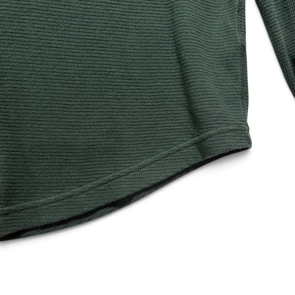 American Eagle Men's Large Forest Green Waffle Knit Thermal Long Sleeve Shirt